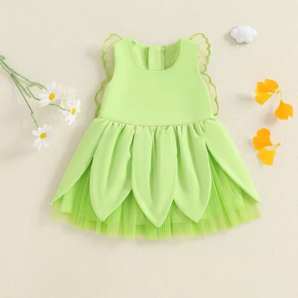 Tinker Bell Fairy Dress Girls Halloween Costume - Picture 2 of 5